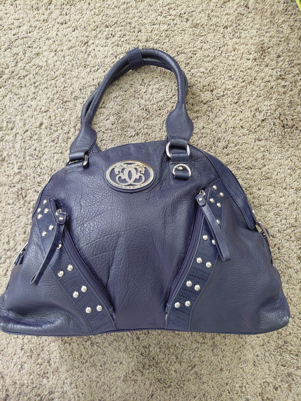 Vintage Sharif 1827 Navy Leather Purse Excellent